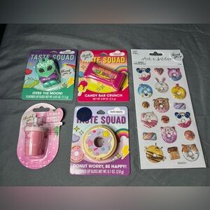 4 New Taste Squad Lip Balms & Glosses NWT